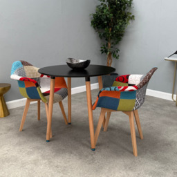 Patchwork Halo Dining Table Set - Set of 2 Patchwork Retro Armchairs & a Halo Dining Table - thumbnail 3