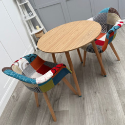 Patchwork Halo Dining Table Set - Set of 2 Patchwork Retro Armchairs & a Halo Dining Table - thumbnail 2