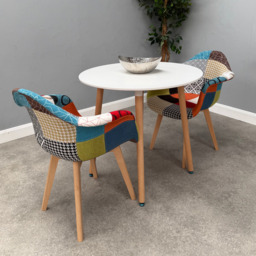 Patchwork Halo Dining Table Set - Set of 2 Patchwork Retro Armchairs & a Halo Dining Table - thumbnail 1