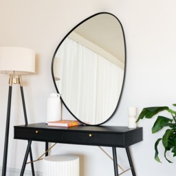 Izumi - Black Metal Irregular Pebble Mirror - 120cm x 90cm - thumbnail 4