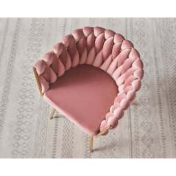 Roma Knot LUX Velvet Dining Chair - Plush Upholstery with Gold Frame - thumbnail 3