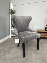 Mayfair Velvet Dining Chair - Dark Grey - thumbnail 1