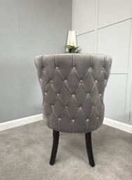 Mayfair Velvet Dining Chair - Dark Grey - thumbnail 3