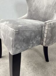 Mayfair Velvet Dining Chair - Dark Grey - thumbnail 4