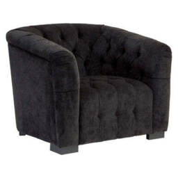 Fenton Black Fabric Button Tuffted Armchair - thumbnail 3