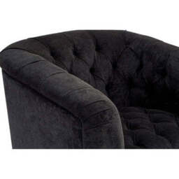 Fenton Black Fabric Button Tuffted Armchair - thumbnail 6
