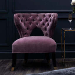 Villi Lilac Velvet Accent Chair - thumbnail 2