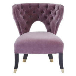 Villi Lilac Velvet Button Tufted Accent Chair
