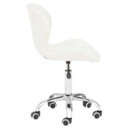 Franki White Velvet Quilted Home Office Chair - thumbnail 5