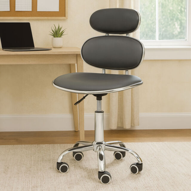 Black Pu Home Office Chair - Fran - image 1