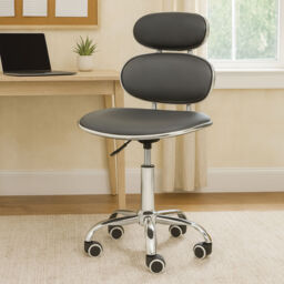 Black Pu Home Office Chair - Fran - thumbnail 1