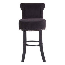 Black Velvet Bar Chair - Regents Park