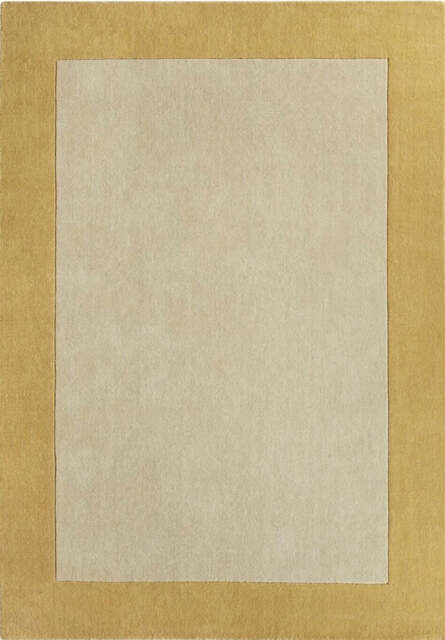 Bordered Yellow Wool Rug - 80X150 cm