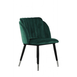Milano velvet dining chair - Green / Single