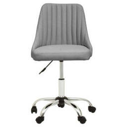 Grey Leather Effect Home Office Chair - Brent - thumbnail 2