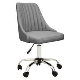 Grey Leather Effect Home Office Chair - Brent - thumbnail 4