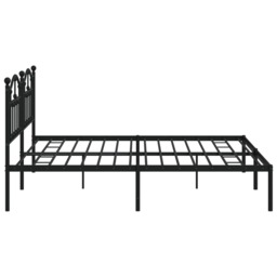 Metal Bed Frame without Mattress with Headboard Black 200x200cm - thumbnail 6