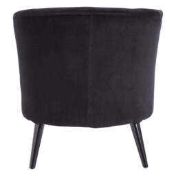 Round Plush Black Cotton Velvet Armchair - thumbnail 6