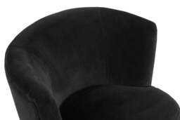 Round Plush Black Cotton Velvet Armchair - thumbnail 4