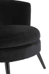Round Plush Black Cotton Velvet Armchair - thumbnail 5