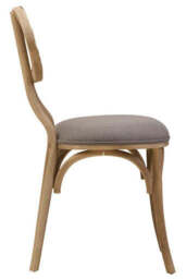 Cebu Grey Wash Wood and Rattan Dining Chair with Fabric Seat - thumbnail 6