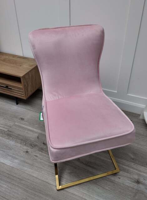 Trafalgar Velvet Dining Chair - Light Pink - image 1