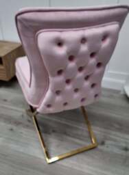 Trafalgar Velvet Dining Chair - Light Pink - thumbnail 4