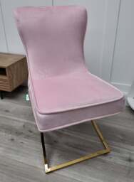 Trafalgar Velvet Dining Chair - Light Pink - thumbnail 2