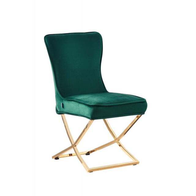 Trafalgar Velvet Dining Chair - Green / Single