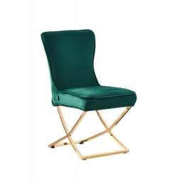 Trafalgar Velvet Dining Chair - Green / Single