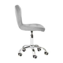Grey Velvet Buttoned Home Office Chair - Fayth - thumbnail 5