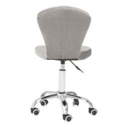 Grey Velvet Buttoned Home Office Chair - Fayth - thumbnail 6