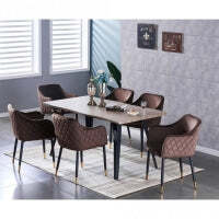 Verona Rocco LUX Dining Set - Chocolate / Set Of 6 / Walnut