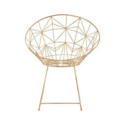 Templar Gold Iron Occasional Chair with Geometric Design - thumbnail 6