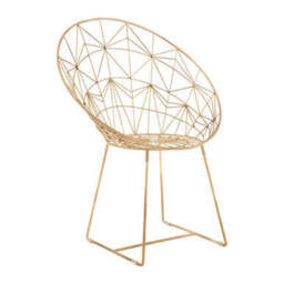 Templar Gold Iron Occasional Chair with Geometric Design - thumbnail 3