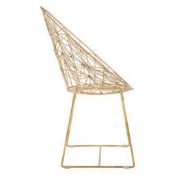 Templar Gold Iron Occasional Chair with Geometric Design - thumbnail 5