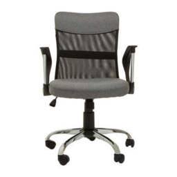 Grey Home Office Chair with Chrome Arms - Fenix - thumbnail 2