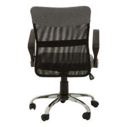 Grey Home Office Chair with Chrome Arms - Fenix - thumbnail 5