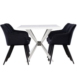 Camden Duke Lux Dining Set - Black / Set of 6