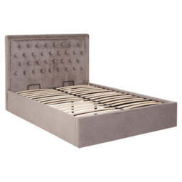 Grey Velvet Ottoman Bed Double - Hannah - thumbnail 5