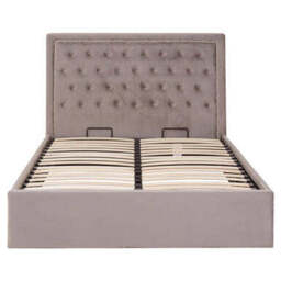 Grey Velvet Ottoman Bed Double - Hannah - thumbnail 4