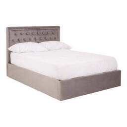 Grey Velvet Ottoman Bed Double - Hannah - thumbnail 3