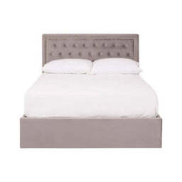 Grey Velvet Ottoman Bed Double - Hannah - thumbnail 2