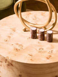 Mota Natural Burl Wood Round Coffee Table - thumbnail 5
