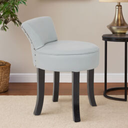 Kendari Grey Leather Rounded Chair - thumbnail 1