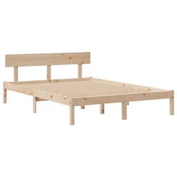 Bookcase Bed without Mattress 140x190 cm Solid Wood Pine - thumbnail 5