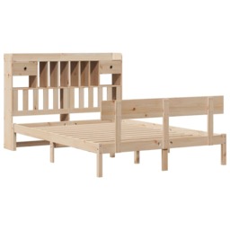 Bookcase Bed without Mattress 140x190 cm Solid Wood Pine - thumbnail 3