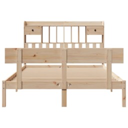 Bookcase Bed without Mattress 140x190 cm Solid Wood Pine - thumbnail 4