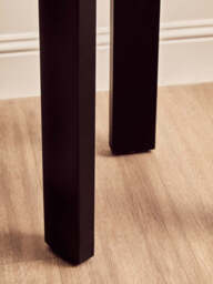 Cream Marble Top Round Side Table with Black Acacia Wood Legs, Palermo - thumbnail 6