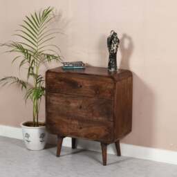 Franklin Dark Mango Wood Chest Of 3 Drawers - thumbnail 2